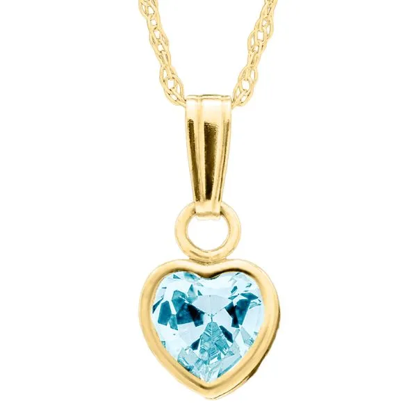 Childrens 14K Yellow Gold Birthstone Heart Pendant Gray's Jewelers Bespoke Saint James, NY
