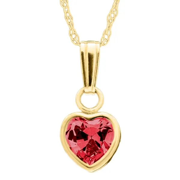 Childrens 14K Yellow Gold Birthstone Heart Pendant Gray's Jewelers Bespoke Saint James, NY