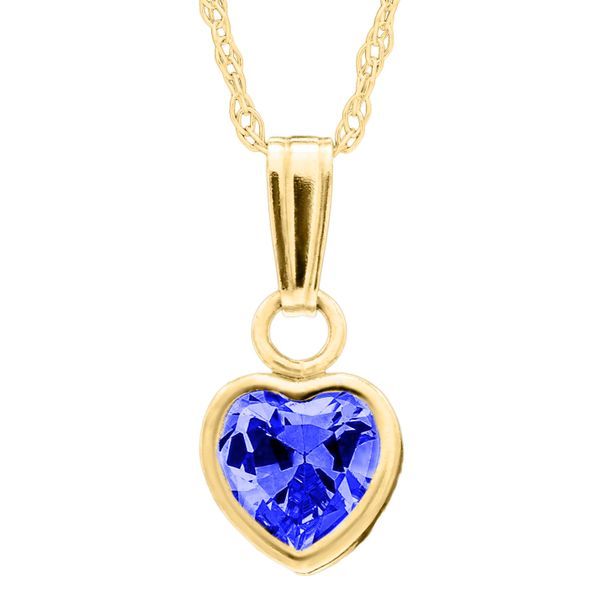 Childrens 14K Yellow Gold Birthstone Heart Pendant Gray's Jewelers Bespoke Saint James, NY