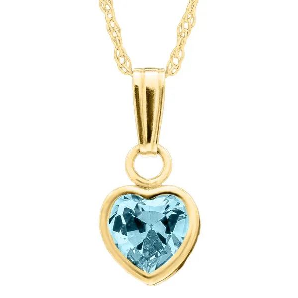 Childrens 14K Yellow Gold Birthstone Heart Pendant Gray's Jewelers Bespoke Saint James, NY