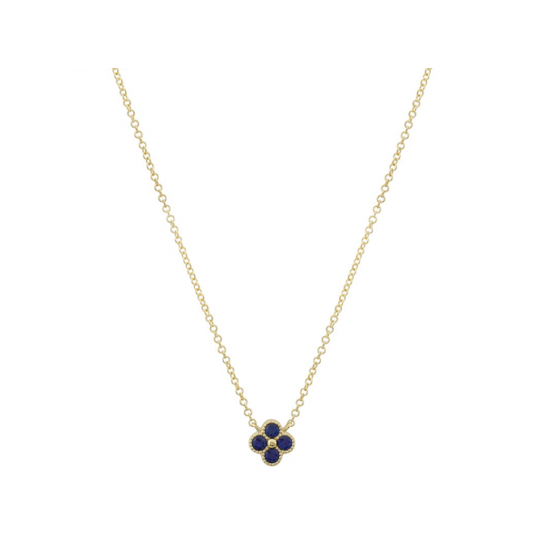 14k Yellow Gold Sapphire Clover Necklace 001-235-00145 Gray's