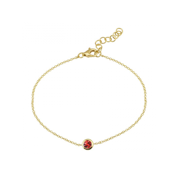 14k Yellow Gold Bezel Set Pink Tourmaline Bracelet-birthstone (oct) Gray's Jewelers Bespoke Saint James, NY