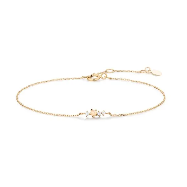 VENUS | 14K Yellow Gold Opal and Diamond Bracelet Gray's Jewelers Bespoke Saint James, NY