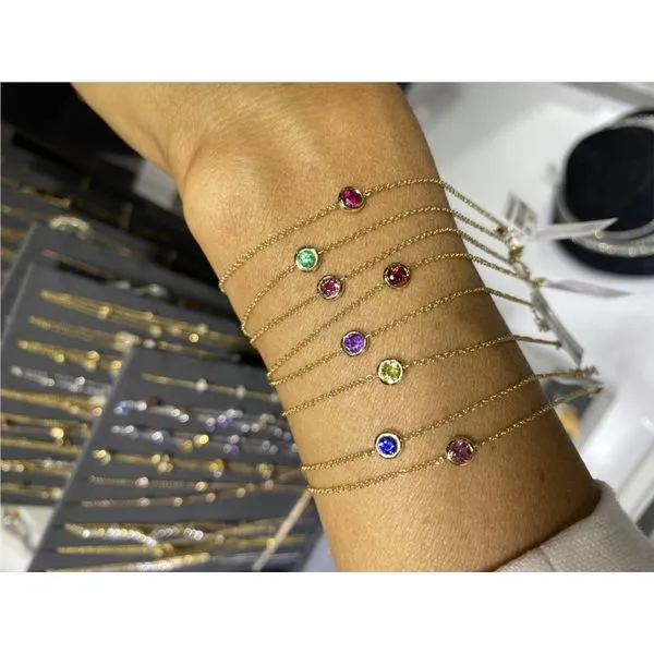 14k Yellow Gold Bezel Set Amethyst Bracelet 6