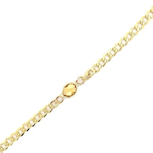 14K Yellow Gold Curb Chain With Oval Citrine Bracelet Gray's Jewelers Bespoke Saint James, NY
