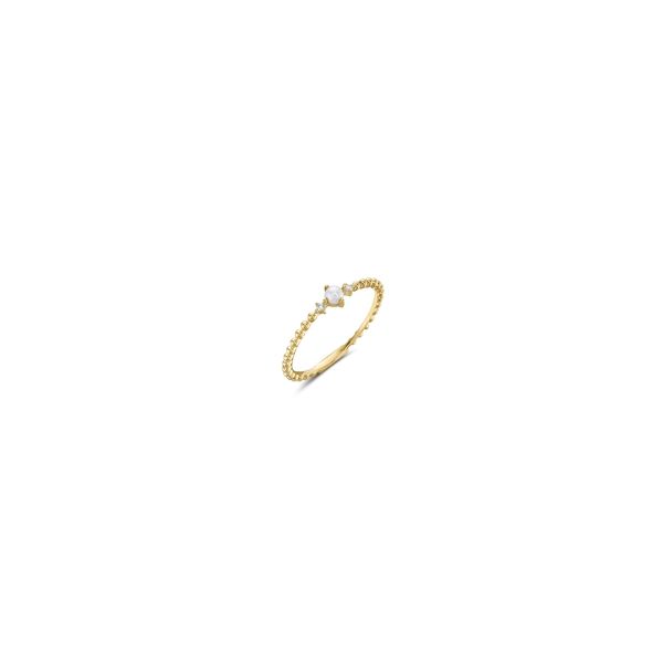 14K Yellow Gold Freshwater Pearl and Diamond Ring Gray's Jewelers Bespoke Saint James, NY