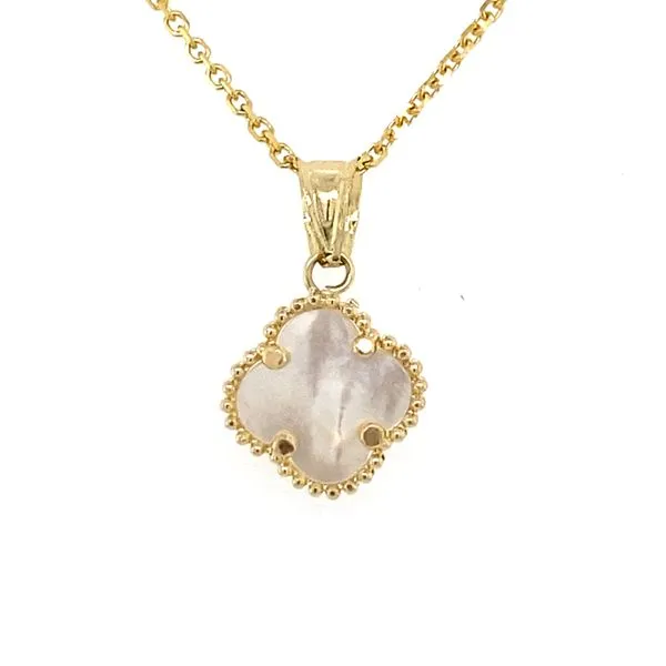 14K Mother of Pearl Clover Charm Gray's Jewelers Bespoke Saint James, NY