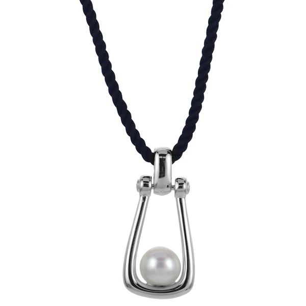 Sterling Silver Freshwater Pearl And Diamond Cord Necklace Gray's Jewelers Bespoke Saint James, NY