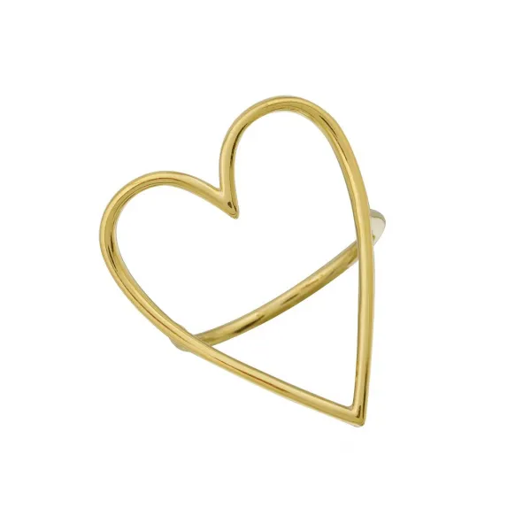 14k Yellow Gold Open Heart Ring Gray's Jewelers Bespoke Saint James, NY