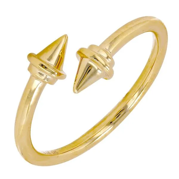 14k Yellow Gold Pointed Cone Ring Gray's Jewelers Bespoke Saint James, NY