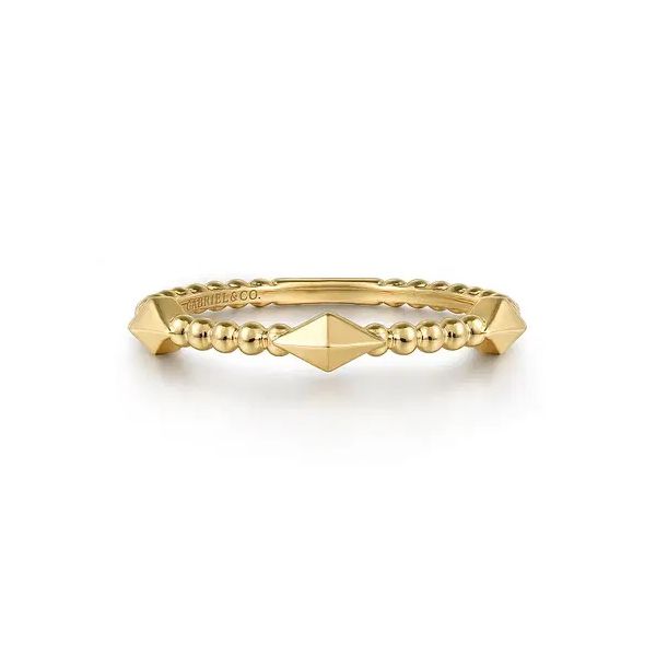 14K Yellow Plain Gold Bujukan Pyramid Classic Ladies Ring Gray's Jewelers Bespoke Saint James, NY
