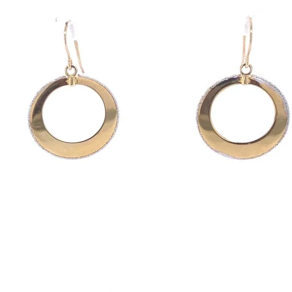 14k Yellow Gold Flat Hoop Earrings w/ Fish hook Wires Gray's Jewelers Bespoke Saint James, NY
