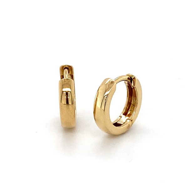 14K Yellow Gold Hinged Hoop Earrings Gray's Jewelers Bespoke Saint James, NY