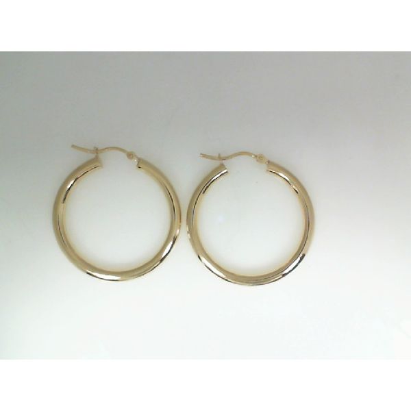 14K Yellow Gold Tube Hoop Earrings Gray's Jewelers Bespoke Saint James, NY