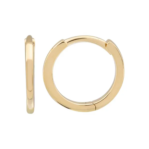 14k Yellow Gold Eternity Mini Round Huggie Earrings Gray's Jewelers Bespoke Saint James, NY