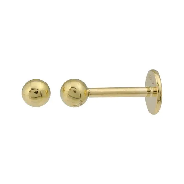 14K Yellow Gold Ball Earrings with Flat Back Gray's Jewelers Bespoke Saint James, NY