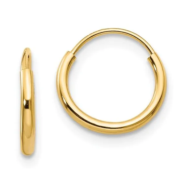 14K Yellow Gold Madi K Endless Hoop Earrings Gray's Jewelers Bespoke Saint James, NY