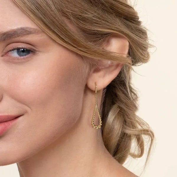 14K Yellow Gold Bujukan Teardrop Earrings Image 2 Gray's Jewelers Bespoke Saint James, NY
