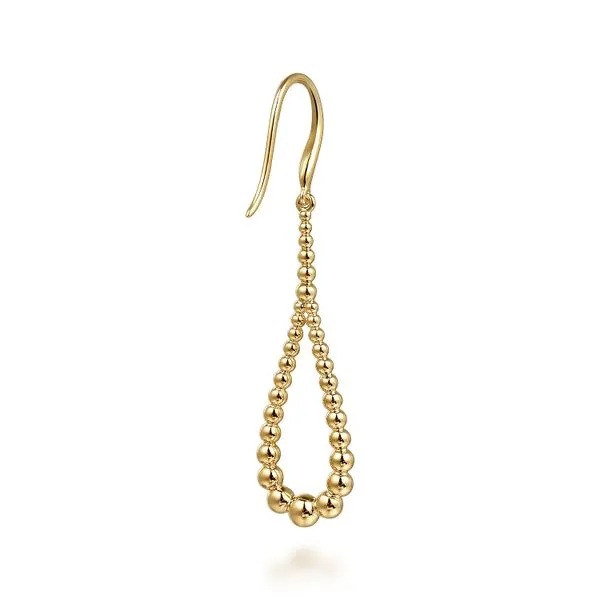 14K Yellow Gold Bujukan Teardrop Earrings Image 3 Gray's Jewelers Bespoke Saint James, NY