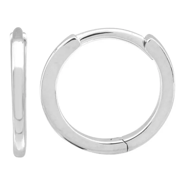 14K White Hoop Earring Gray's Jewelers Bespoke Saint James, NY