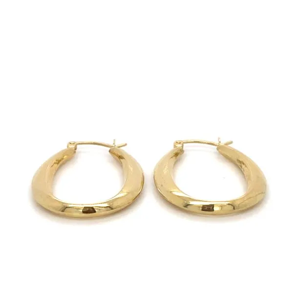 14K Yellow Gold Lite Oval Hoop Earrings Gray's Jewelers Bespoke Saint James, NY