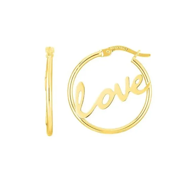14K Yellow Gold Polished Love Hoop Gray's Jewelers Bespoke Saint James, NY
