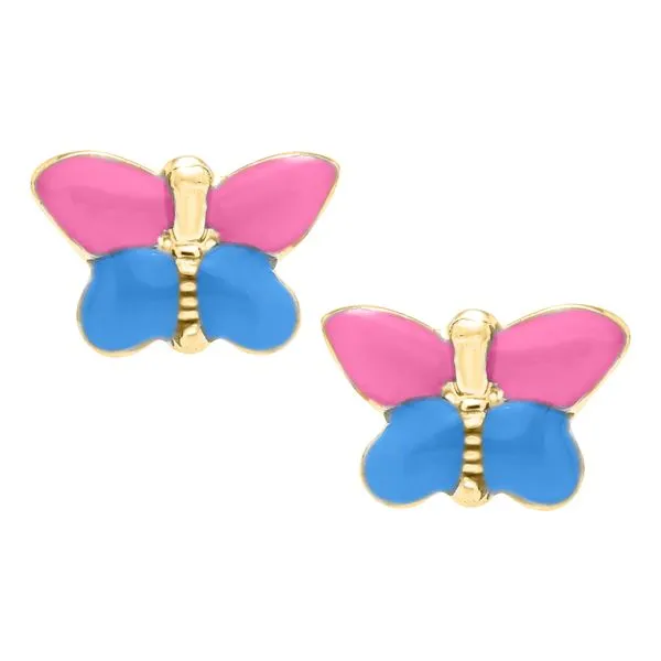 Childrens 14K Yellow Butterfly Earrings Gray's Jewelers Bespoke Saint James, NY
