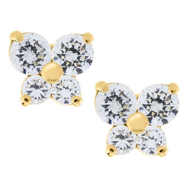 Children's 14K Yellow Gold Cubic Zirconia Butterfly Earrings Gray's Jewelers Bespoke Saint James, NY