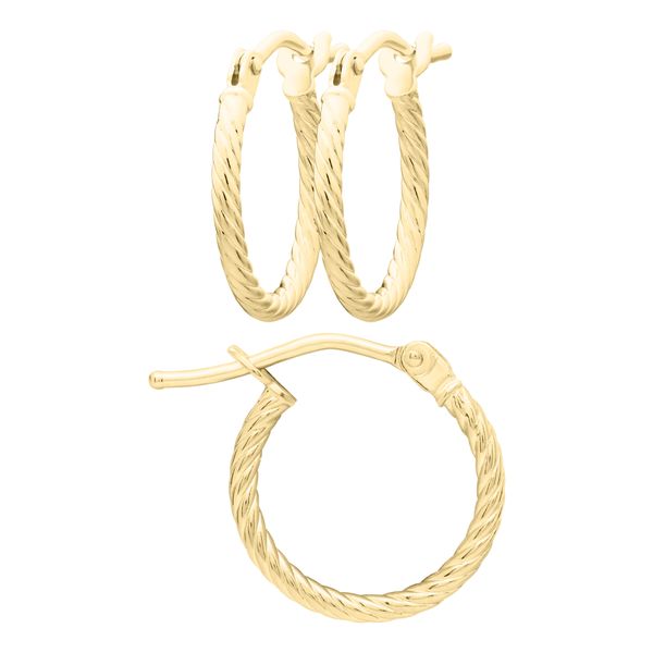 Childrens 14K Yellow Gold Twist Hoop Earrings Gray's Jewelers Bespoke Saint James, NY