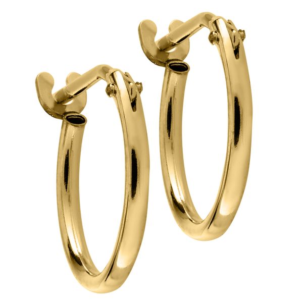 Childrens 14K Yellow Gold Hoop Earrings Image 2 Gray's Jewelers Bespoke Saint James, NY
