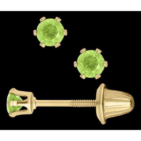 Childrens 14K Yellow Gold Peridot Earrings Gray's Jewelers Bespoke Saint James, NY