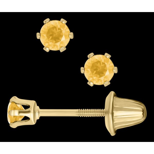 Childrens 14K Yellow Gold Citrine Earrings Gray's Jewelers Bespoke Saint James, NY