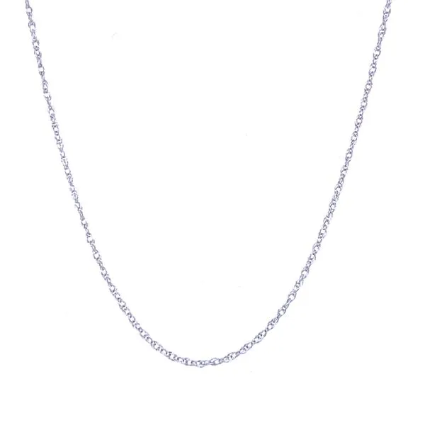 14k White Gold Light Rope Chain .7mm 16