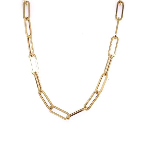 14k Yellow Gold Paper Clip Chain 18
