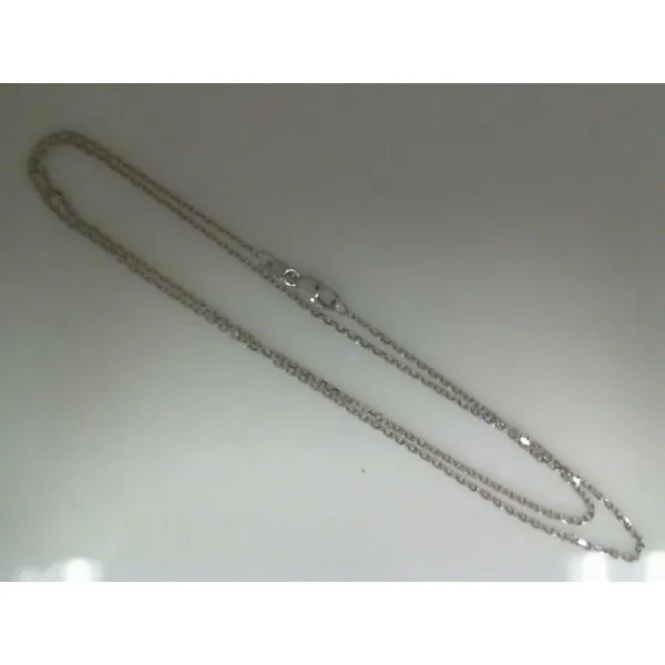 14K White 18 Inch Diamond Cut Chain Gray's Jewelers Bespoke Saint James, NY