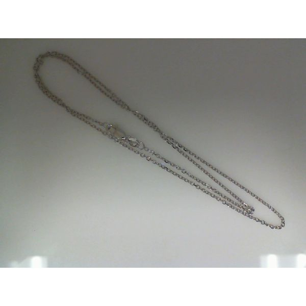 14k White Gold 1.3mm Cable Chain With Lobster Claw Lock 16