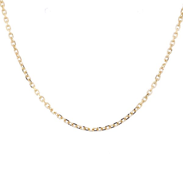 14k Yellow Gold Diamond Cut Cable Chain 18