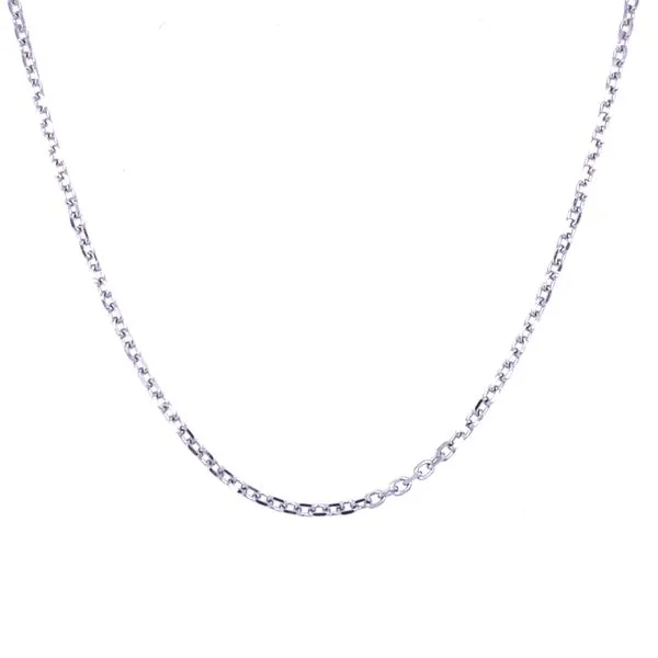 14k White Goild Cable Chain 16