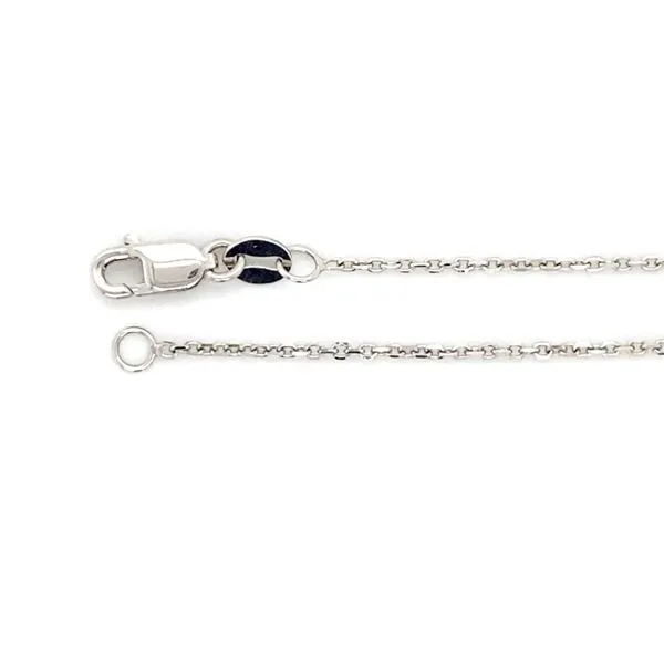14k White Gold Diamond Cut Cable Chain 18