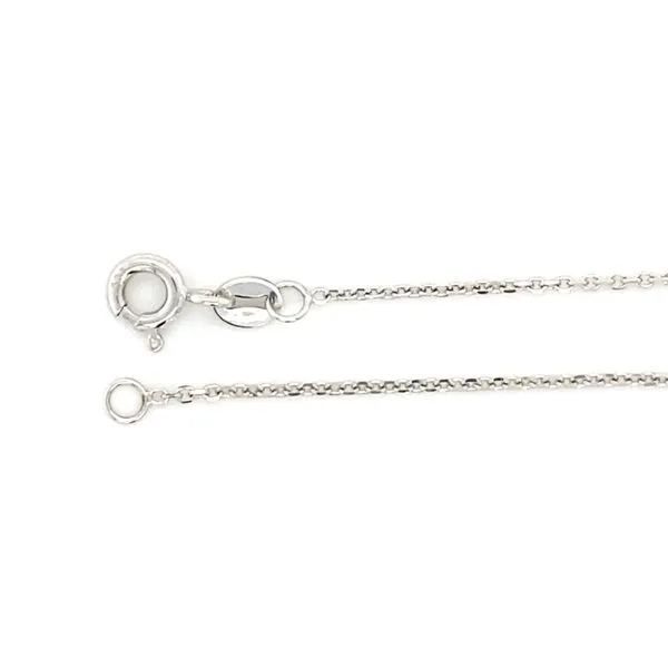 14k White Gold Diamond Cut Cable Chain 18