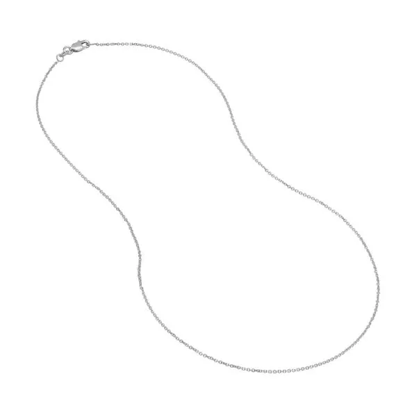 14K White Gold Diamond Cut Cable Chain Image 2 Gray's Jewelers Bespoke Saint James, NY