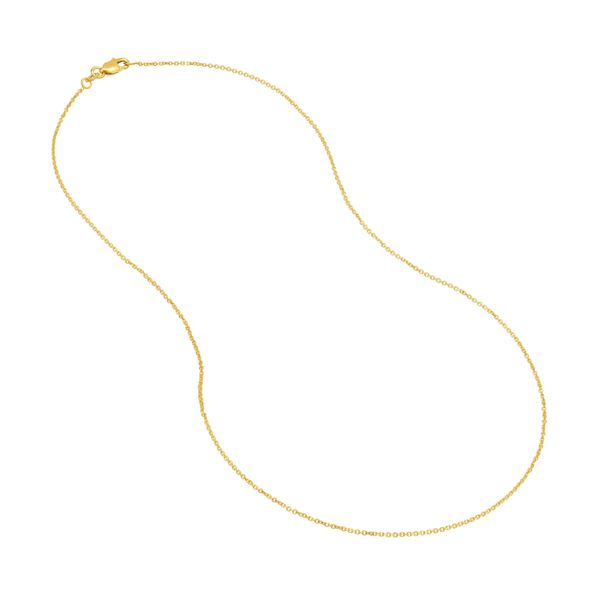 14k Yellow Gold Diamond Cut Cable Chain 1.05mm 16