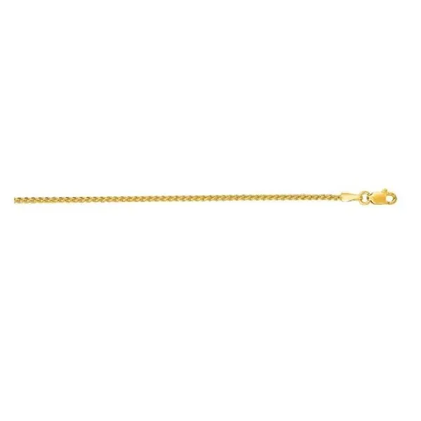 14K Yellow Gold 1.5mm Round Wheat Chain with Lobster Lock Gray's Jewelers Bespoke Saint James, NY
