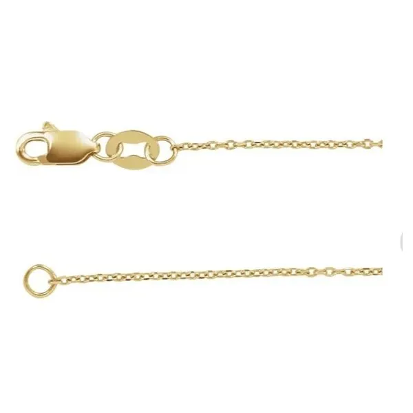 14k Yellow Gold Diamond Cut Cable Chain 1mm 16