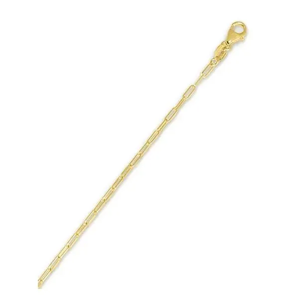 14K Yellow Gold 1.5mm Paperclip Chain with Lobster Lock. Gray's Jewelers Bespoke Saint James, NY
