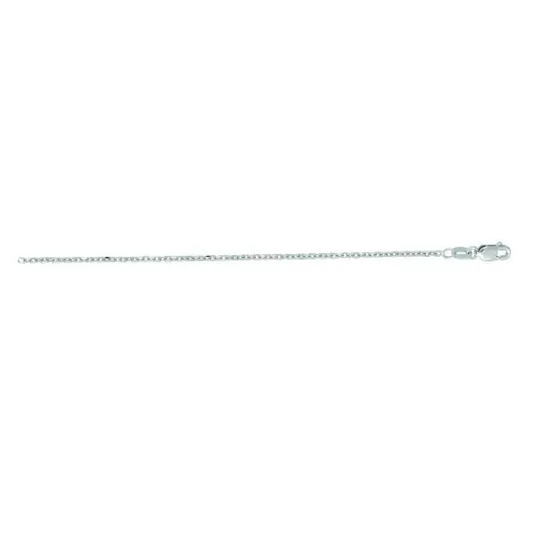 14K White Gold Diamond Cut Cable Chain Gray's Jewelers Bespoke Saint James, NY