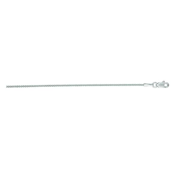 14K White Gold 1.2mm Round Wheat Chain with Lobster Lock Gray's Jewelers Bespoke Saint James, NY