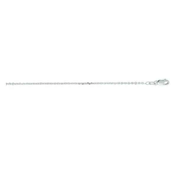 14K White Gold 1.3mm Diamond Cut Cable Chain with Lobster Lock Gray's Jewelers Bespoke Saint James, NY