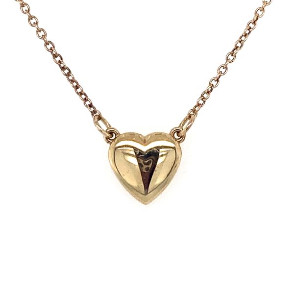 14K Yellow Gold Heart Necklace Gray's Jewelers Bespoke Saint James, NY