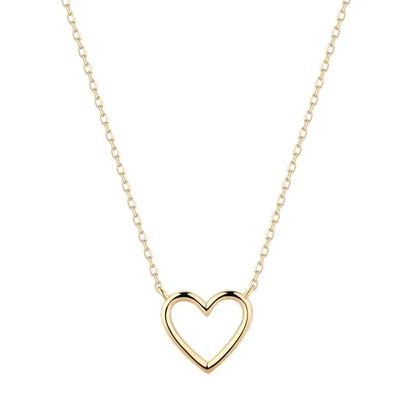 JANE | 14K Yellow Gold Open Heart Necklace Gray's Jewelers Bespoke Saint James, NY